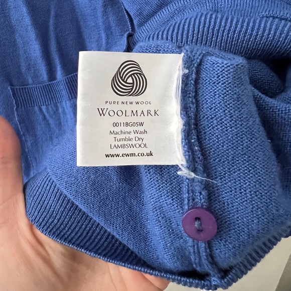 EWM 100% lambs wool lambswool cardigan sweater pure new wool made Scotland EUC - Picture 5 of 11